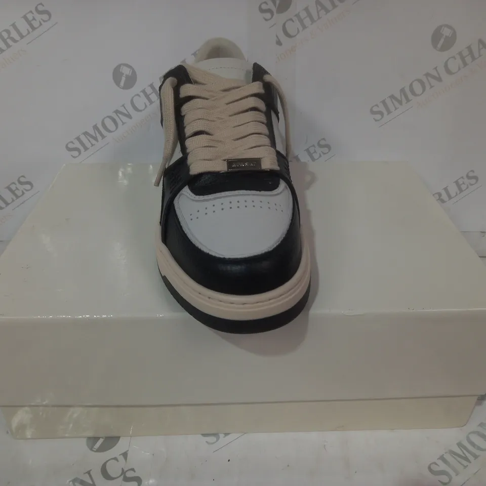 BOXED PAIR OF REPRESENT LEATHER SHOES IN BLACK/WHITE UK SIZE 7