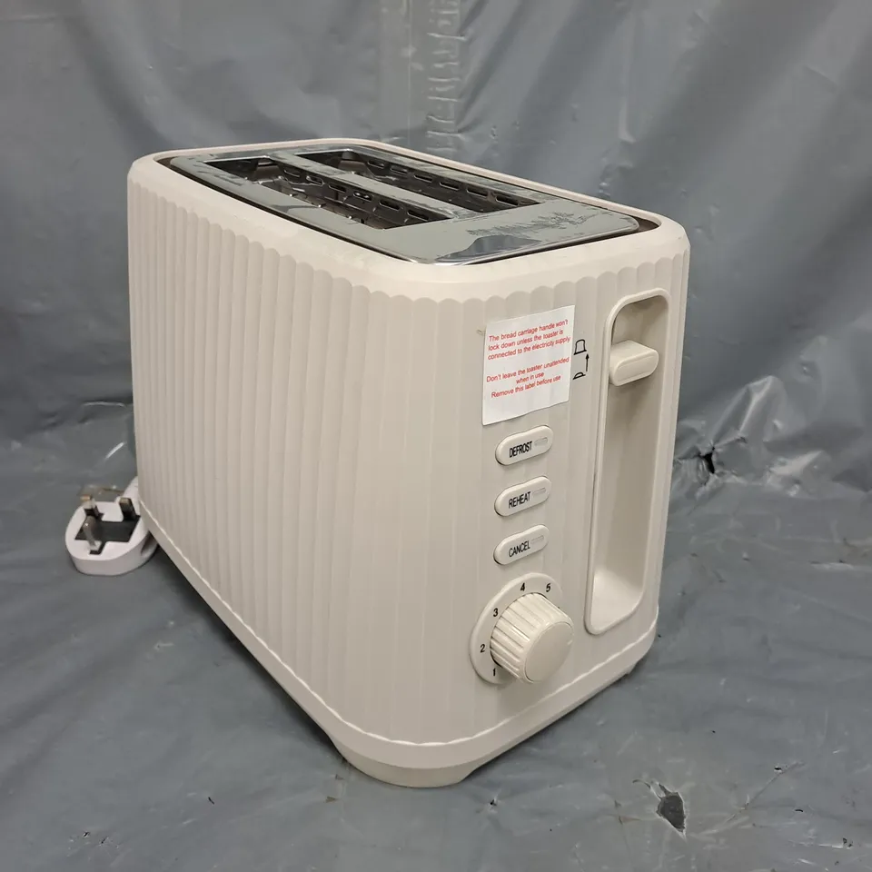 UNBRANDED 2-SLICE TOASTER IN OFF-WHITE