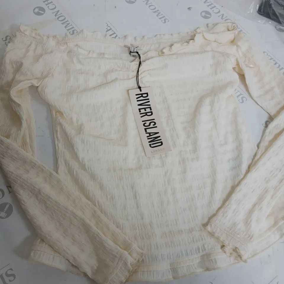 RIVER ISLAND CRÈME BLOUSE TOP - SIZE UK 10