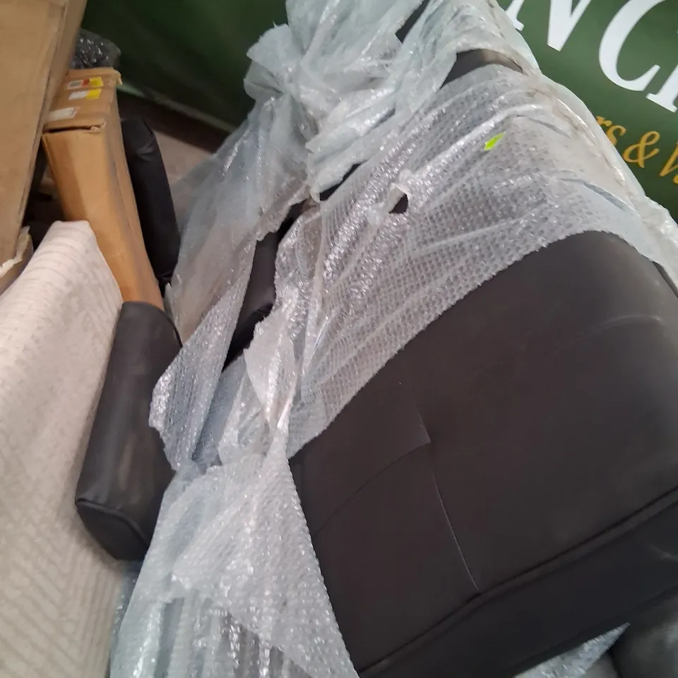 SIX ASSORTED UPHOLSTERY PRODUCTS TO INCLUDE; GREY FABRIC SOFA SECTION, HAMPTON OATMEAL FABRIC CORNER SOFA BOXES 2 OF 3 AND 3 OF 3, GREY FABRIC TWO SEATER
