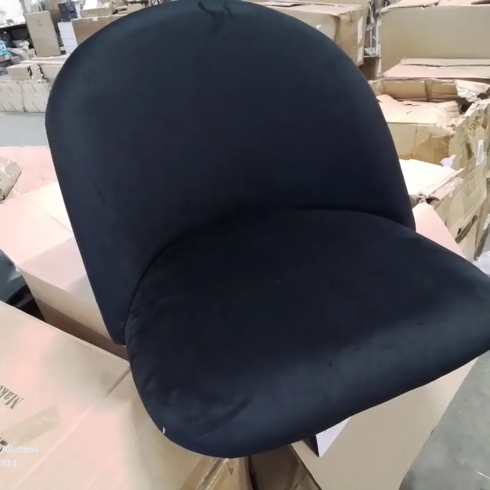 BOXED BLACK VELVET DINING CHAIRS