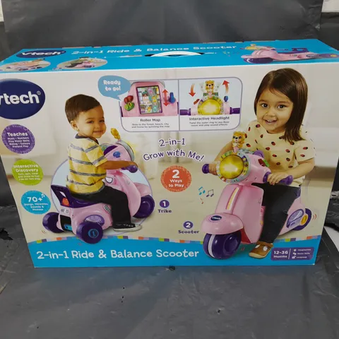 BOXED VTECH 2-IN-1 RIDE & BALANCE SCOOTER PINK