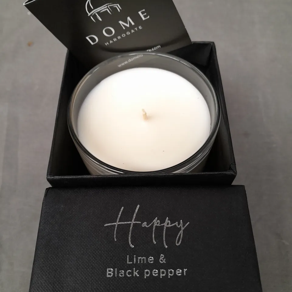 BOXED DOME HARROGATE LIME AND BLACK PEPPER SCENTED CANDLE