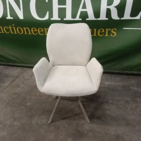 DESIGNER FABRIC UPHOLSTERED SWIVEL DINING CHAIR