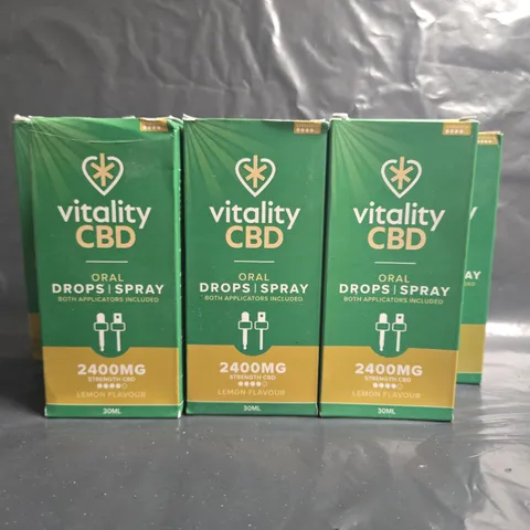 LOT OF 8 VITALITY CBD 2400MG 30ML ORAL DROP SPRAYS