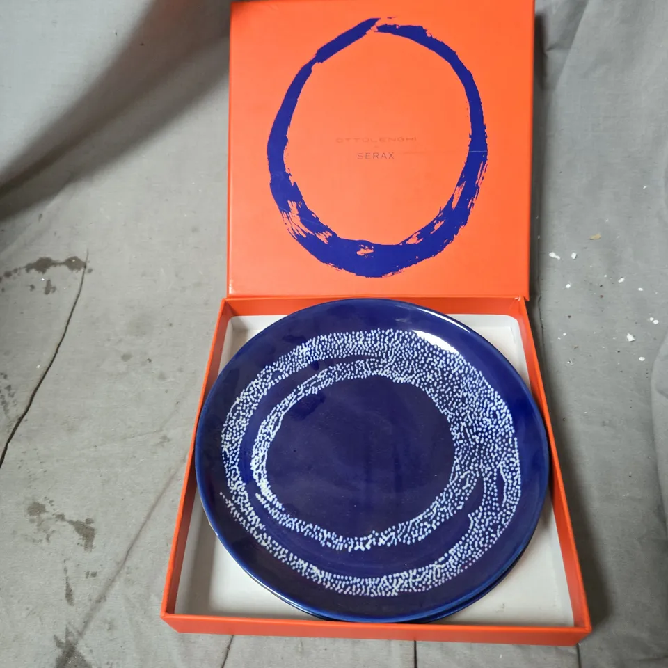 OTTOLENGHI FOR SERAX PLATE – LAPIS LAZULI SWIRL-DOTS WHITE, 19 CM-SET OF 3 