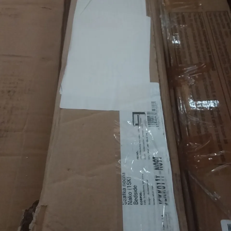 BOXED 1 DRAW BEDSIDE TABLE - BLACK