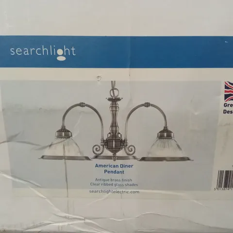 BOXED SEARCHLIGHT AMERICAN DINER PENDANT 