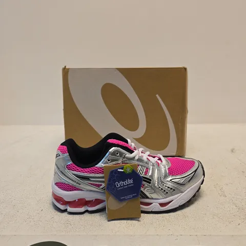 ASICS GEL-KAYANO 14 RUNNING SHOES – SILVER/PINK/BLACK, UK 8