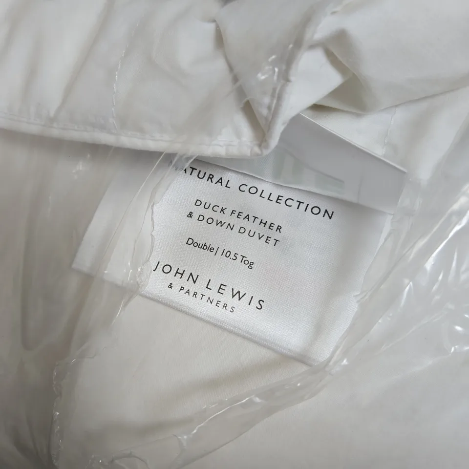 JOHN LEWIS & PARTNERS NATURAL COLLECTION DUCK FEATHER & DOWN DUVET – DOUBLE, 10.5 TOG