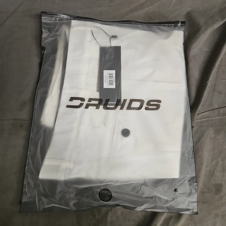 BAGGED DRUIDS MEN’S CLIMA GOLF TROUSERS WHITE 32/32