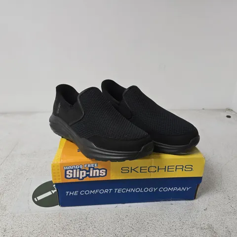 SKECHERS SLIP-INS BLACK SLIP-ON TRAINERS BLACK UK 10