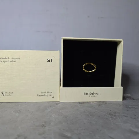BOXED SISISILVER GOLDEN RING - SIZE UNSPECIFIED