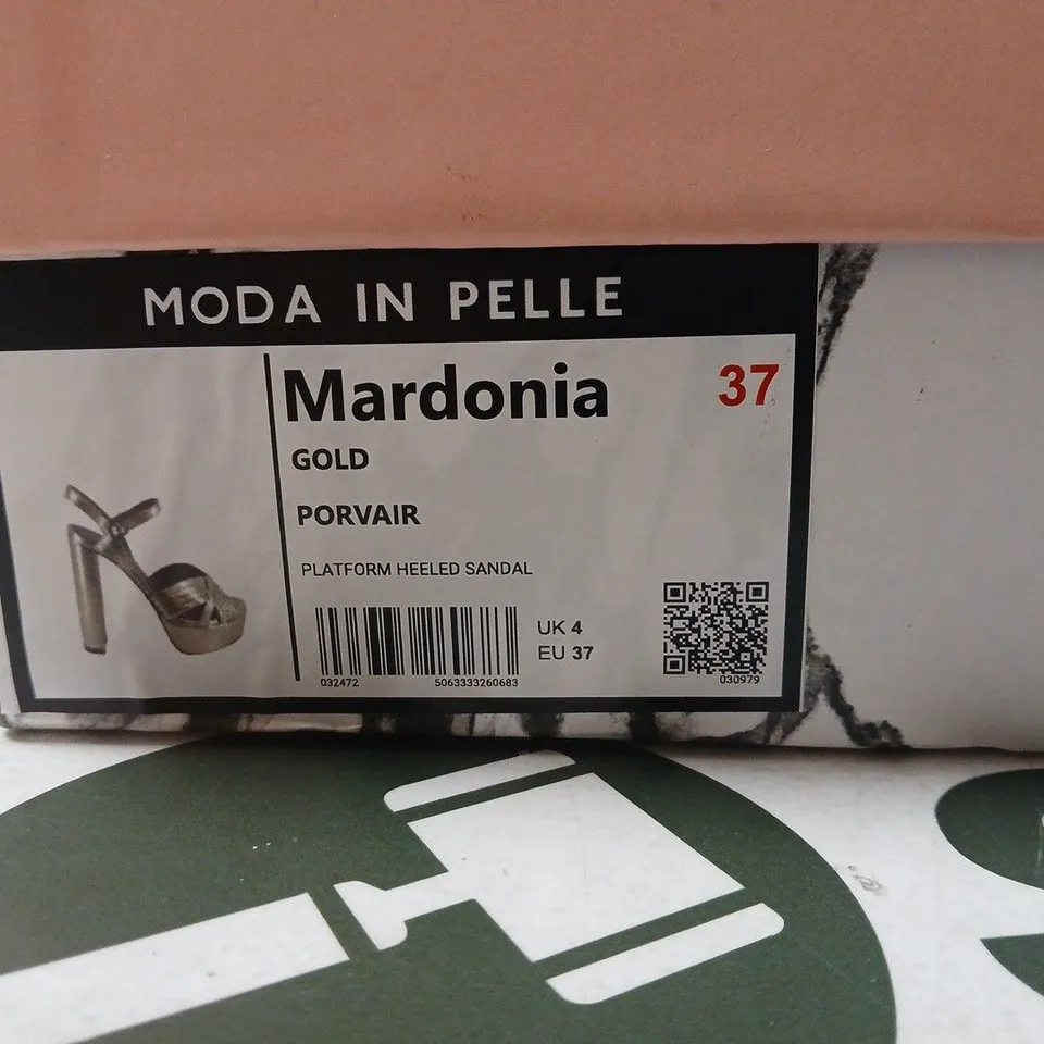 MODA IN PELLE MARDONIA GOLD PLATFORM HEELED SANDALS – UK4