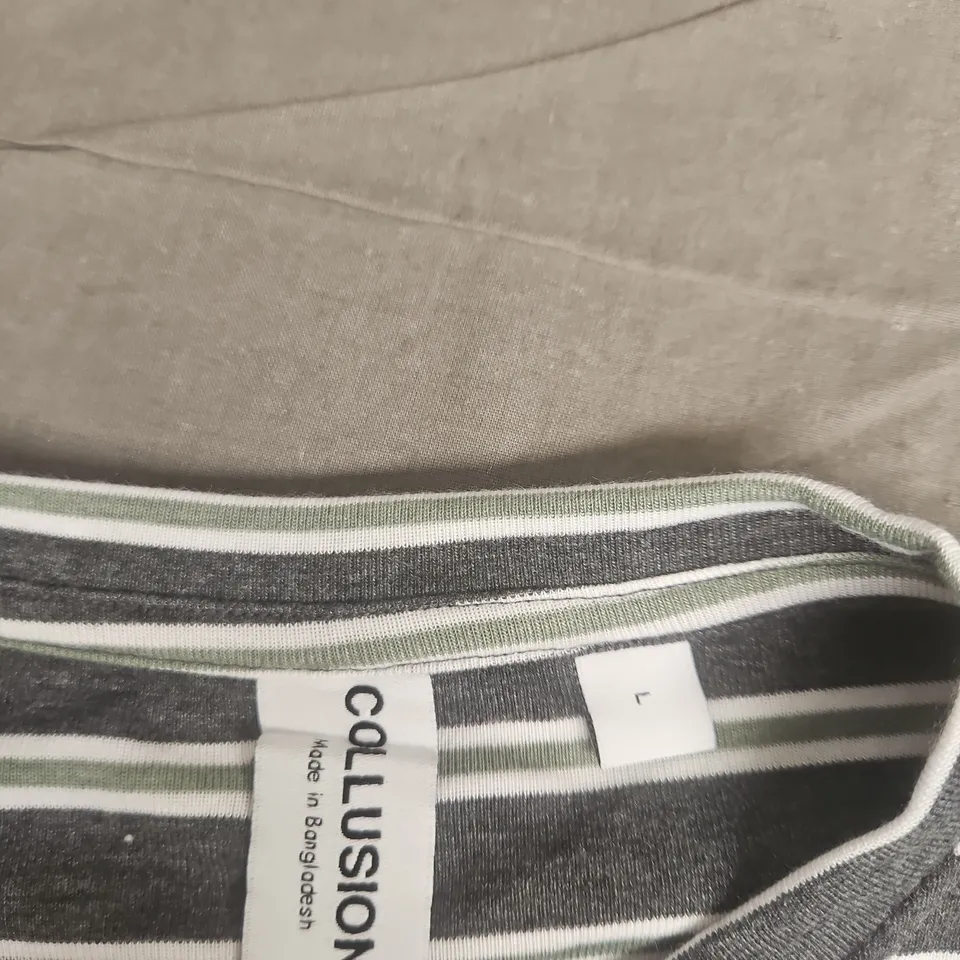 COLLUSION STRIPED CARDIGAN, UK SIZE L