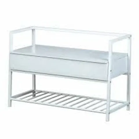BRAND NEW & BOXED SHOEPLACE WOODEN SHOE BENCH IN WHITE WITH METAL FRAME (1 BOX)