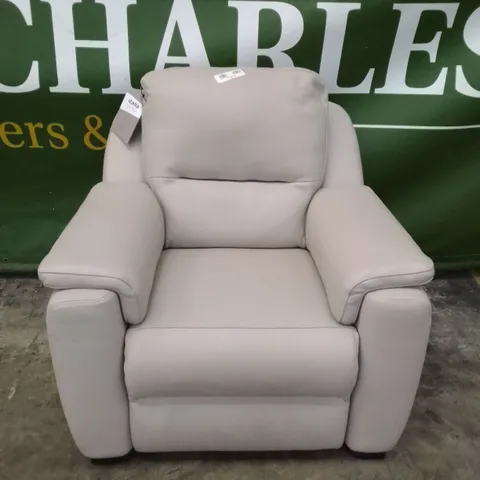 QUALITY ITALIAN DESIGNER AVOLA NEW ELECTRIC RECLINER CHAIR - CREAM LEATHER