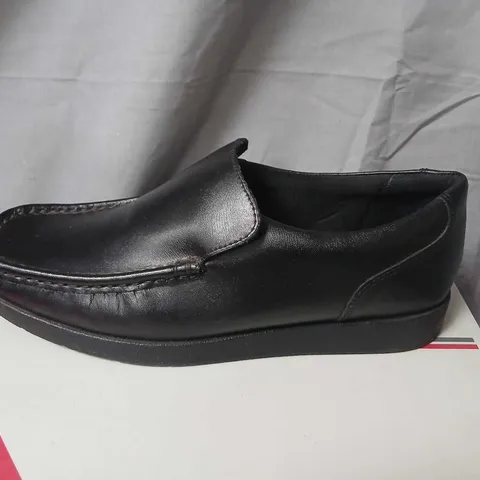 M&S LEATHER SLIP-ON LOAFERS – BLACK UK 5½ (EU 39) 