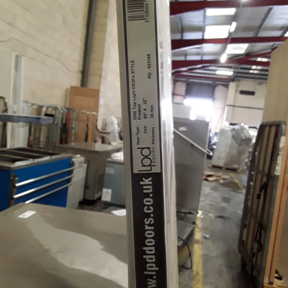 LPDOORS OAK TOP LIGHT DX30'S STYLE FROSTED INTERNAL DOOR 80"×32"