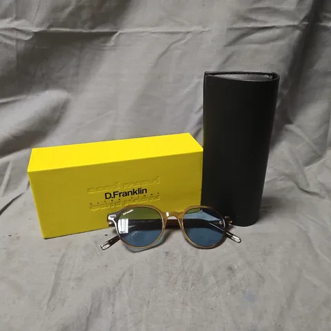 BOXED DR. FRANKLIN ULTRALIGHT SUNGLASSES – TORTOISESHELL FRAME WITH BLUE LENSES 
