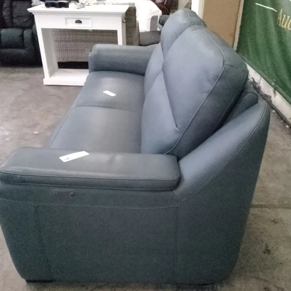 QUALITY ITALIAN DESIGNER PARMA NEW ELECTRIC RECLINER 3 SEATER SOFA - GREY LEATHER 