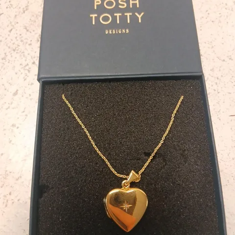 POSH TOTTY DESIGNS HEART LOCKET NECKLACE WITH DIAMOND STERLING SILVER