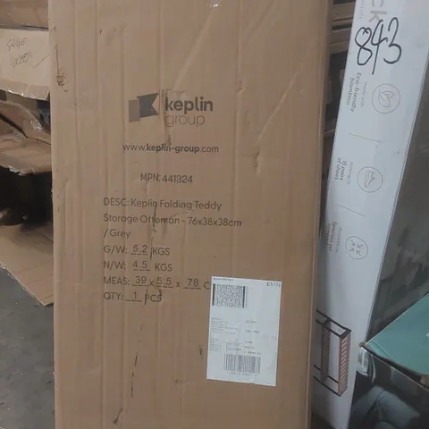BOXED KEPLIN FOLDING TEDDY STORAGE OTTOMAN