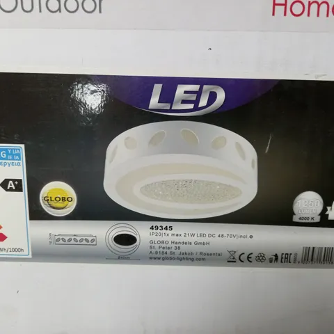 BOXED GLOBO CEILING LIGHT 1 LIGHT WITH CRYSTAL CLEAR DECORATIVE ELEMENTS