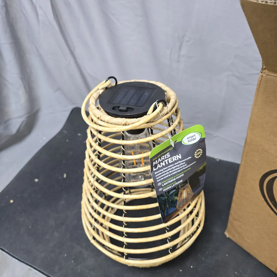 MARS LANTERN SOLAR-POWERED GARDEN LANTERN – WICKER FRAME