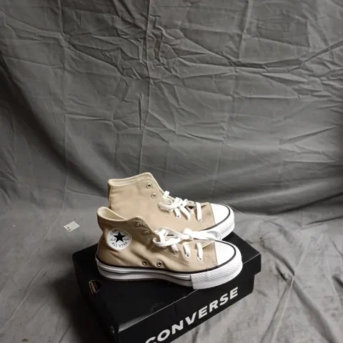 CONVERSE CHUCK TAYLOR ALL STAR HI-TOP SNEAKERS – BEIGE/TAN – UK 3 (US 3.5)