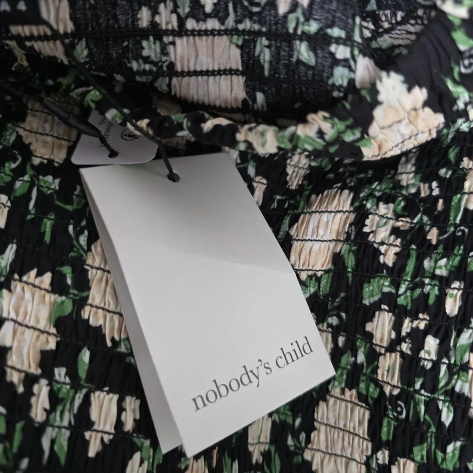 NOBODY'S CHILD BELLA MINI DRESS – AGNES FLORAL, BLACK, UK 8 (EU 36)