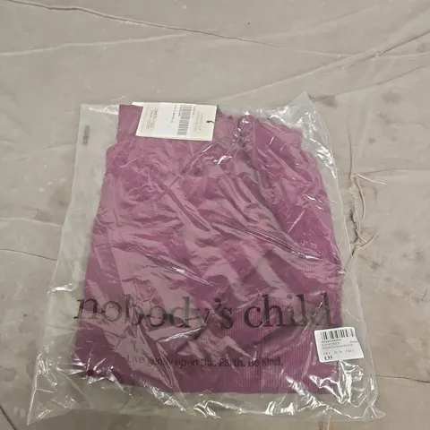 NOBODY'S CHILD GROWN ON NECK RIB TOP - BURGUNDY, UK 6