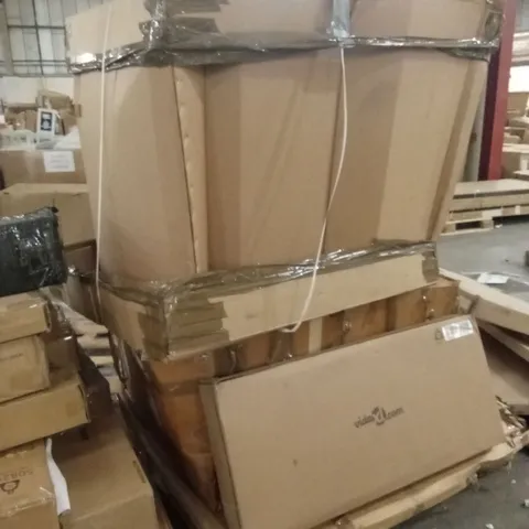 PALLET OF ASSORTED INCOMPLETE FURNITURE PARTS AND PIECES 