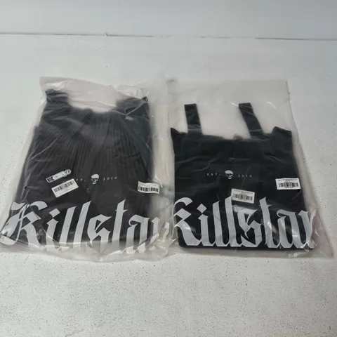 LOT OF APPROXIMATELY 32 BRAND NEW KILLSTAR CLOTHING ITEMS TO INCLUDE GRAVEYARD SWING BARDOT TOPS AND DUSK EMPRESS KNIT TOPS - VARIOUS SIZES