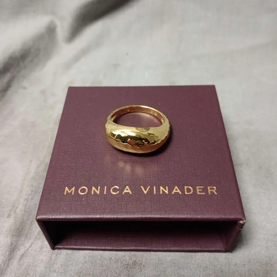MONICA VINADER GOLD HAMMERED RING