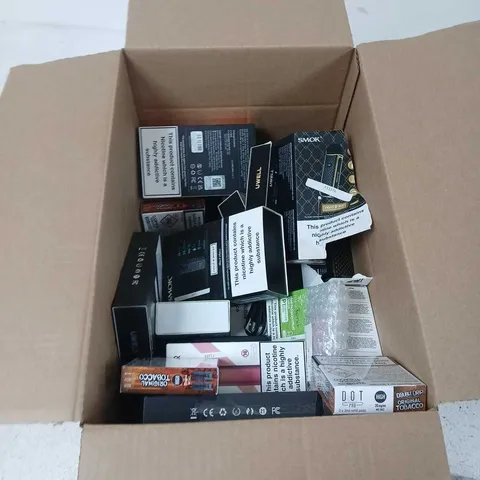 BOX OF APPROXIMATELY 35 ASSORTED E-CIGARETTES AND COMPONENTS TO INCLUDE:  ASSORTED SMOK VAPE KITS 