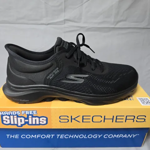 SKECHERS GO WALK SLIP-INS BLACK SLIP-ON SHOES - UK 6