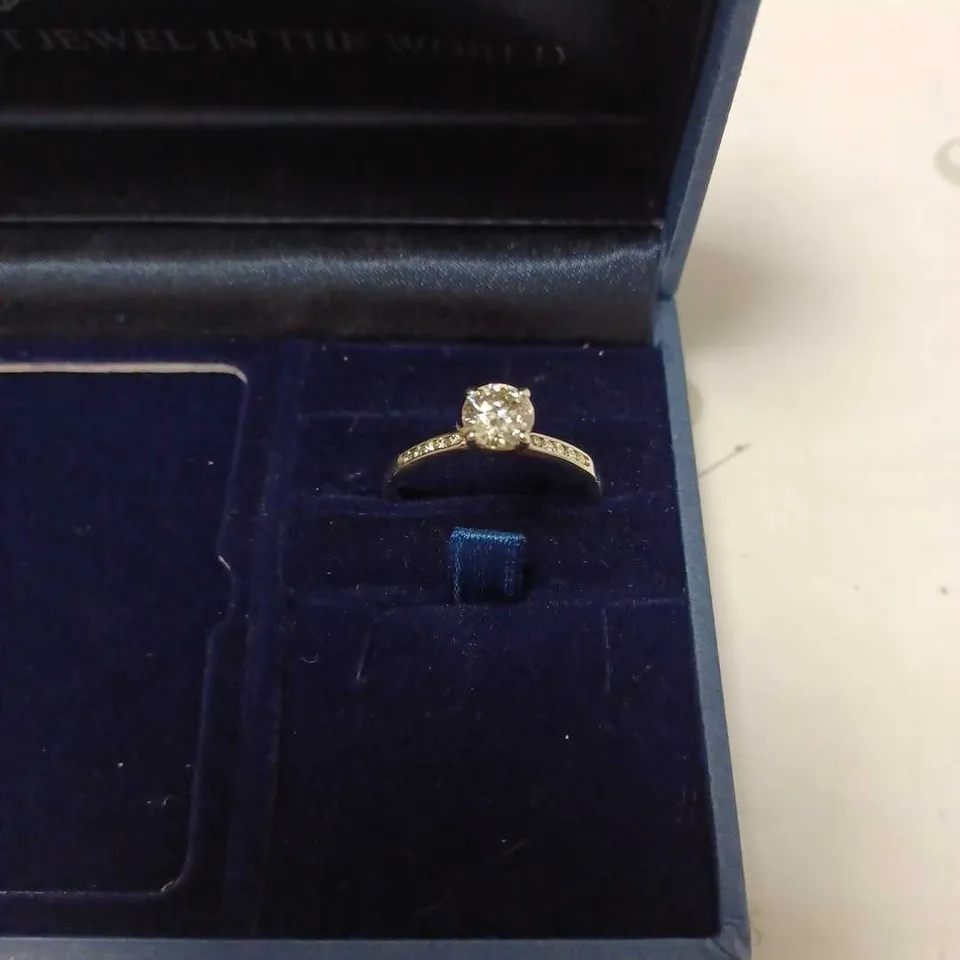 MOISSANITE 9CT WHITE GOLD 1 CT SOLITAIRE RING - SIZE U RRP £529
