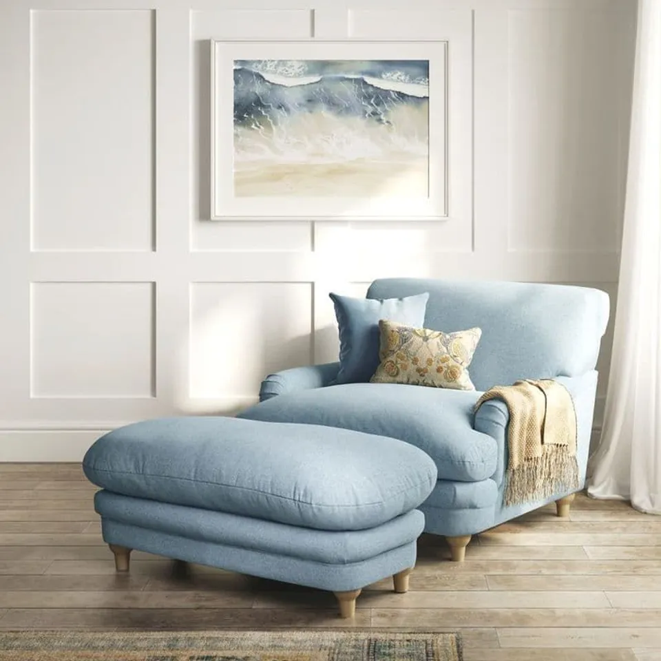 BOXED PLUMPTON ARMCHAIR IN DUCK EGG BLUE