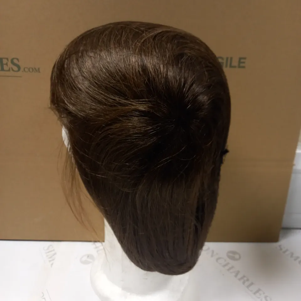 JUDY PLUM BROWN WIG APPROXIMATELY 14"