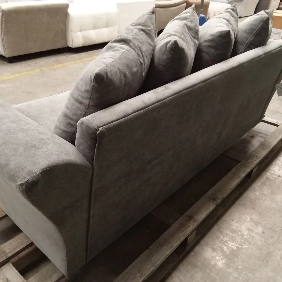 DURY FABRIC 3 SEATER SCATTER BACK SOFA - DARK GREY RRP £499