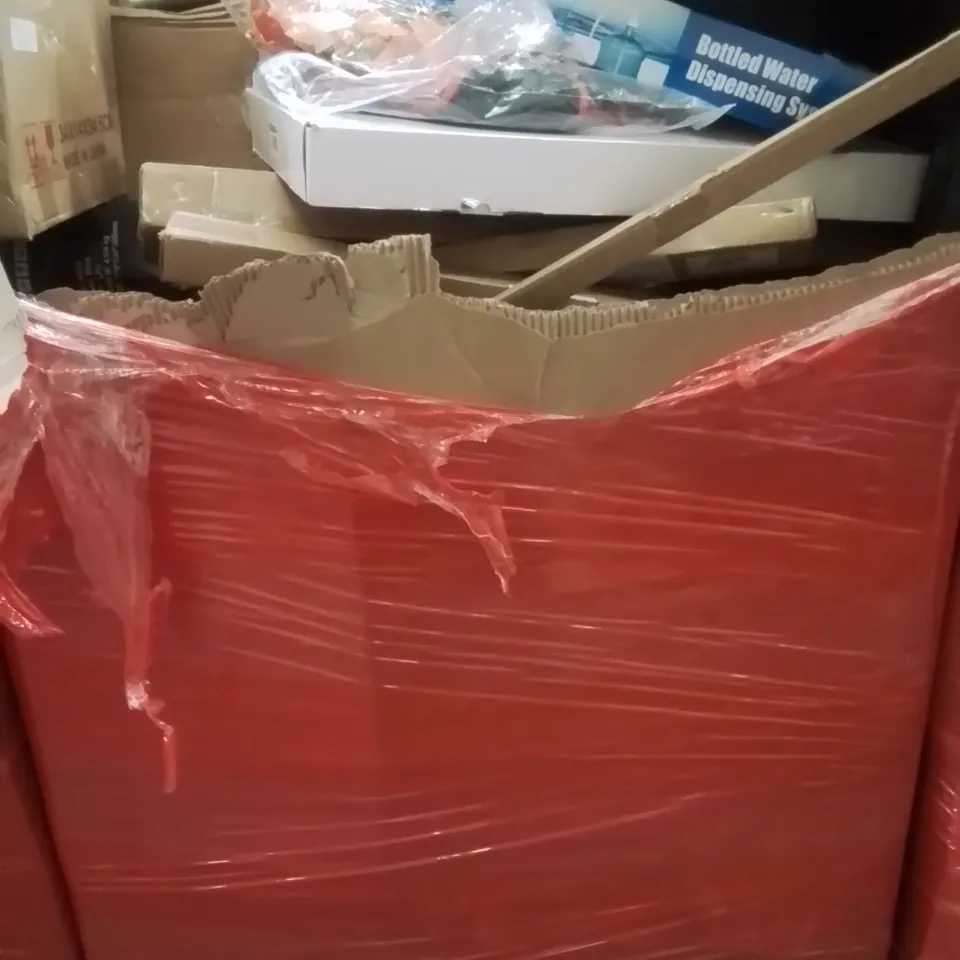 PALLET OF ASSORTED HOUSEHOLD GOODS AND PRODUCTS TO INCLUDE; WATER DISPENSER SYSTEM , PENDANT LIGHT SHADE , ETC 