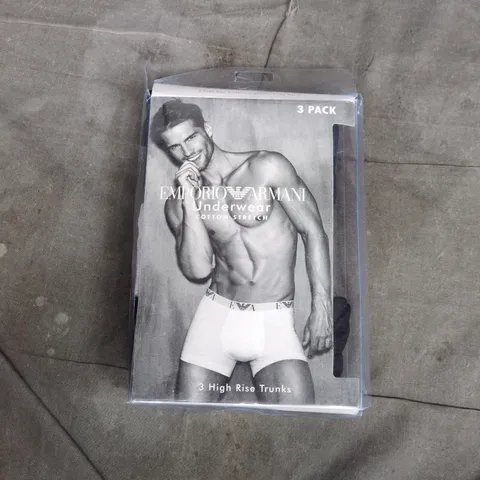 EMPORIO ARMANI UNDERWEAR – 3 HIGH RISE TRUNKS, COTTON STRETCH, 3 PACK