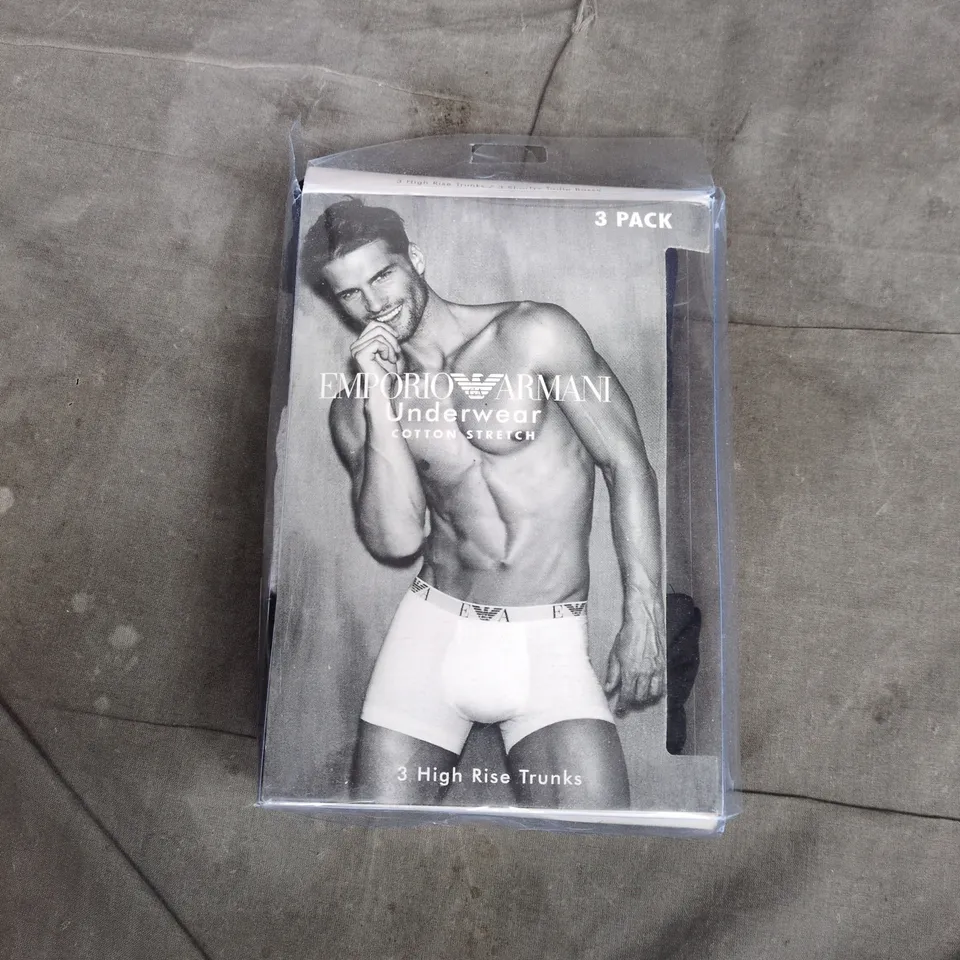 EMPORIO ARMANI UNDERWEAR – 3 HIGH RISE TRUNKS, COTTON STRETCH, 3 PACK