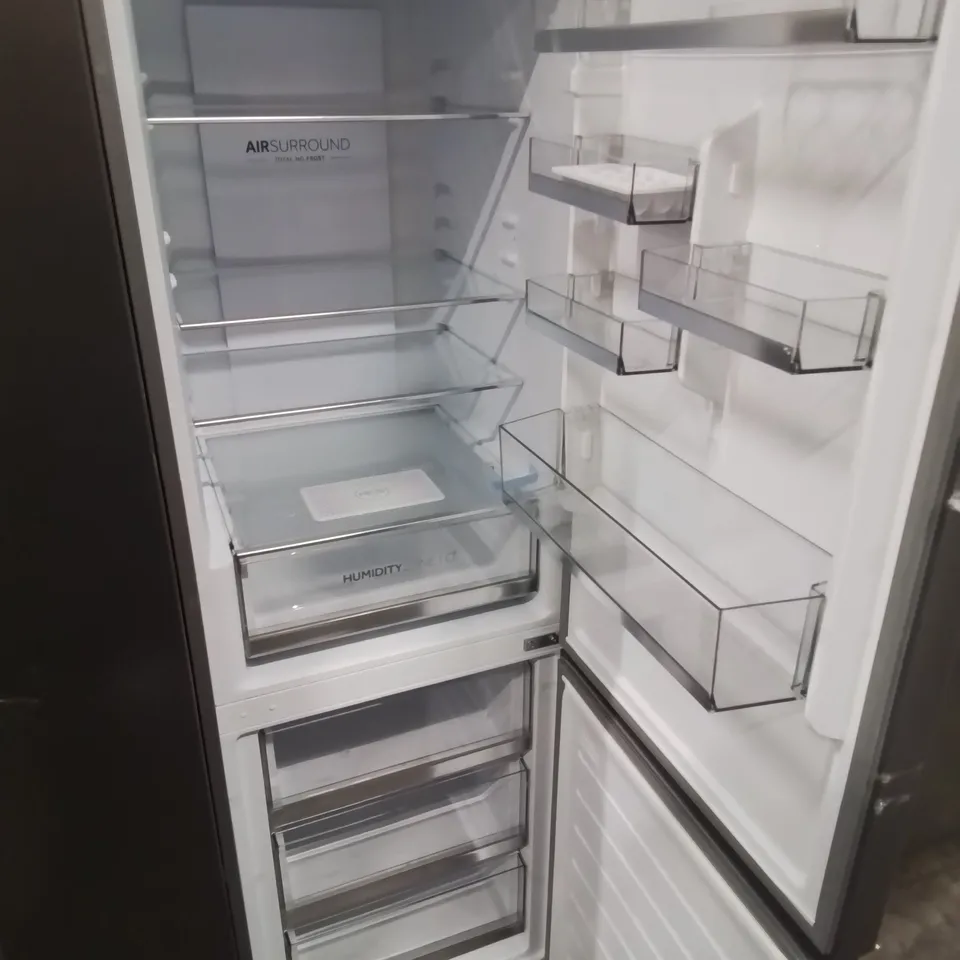 HAIER HDW1618DNPK FREESTANDING FRIDGE FREEZER, 2 DOORS, 341L TOTAL CAPACITY, 60CM WIDE, SILVER [ENERGY CLASS D] [ENERGY CLASS D]