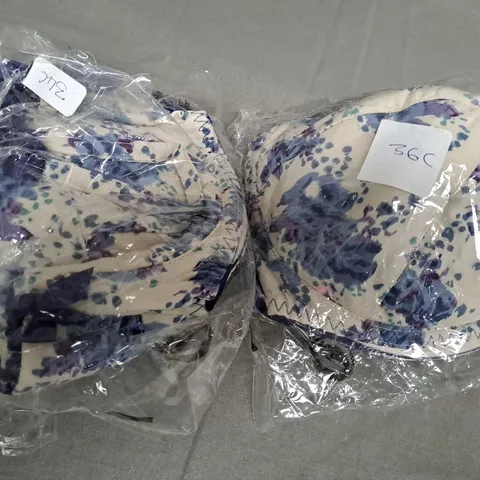 BOX OF APPROX 25 ASSORTED BLUE FLORAL BRAS - COLLECTION ONLY - SIZES VARY 