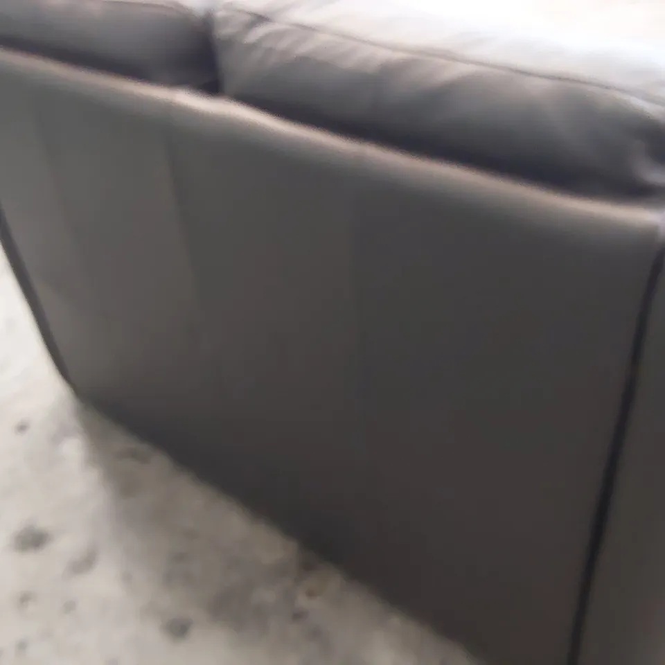 QUALITY ITALIAN DESIGNER PALMA TWO SEATER SOFA CHARCOAL LEATHER 