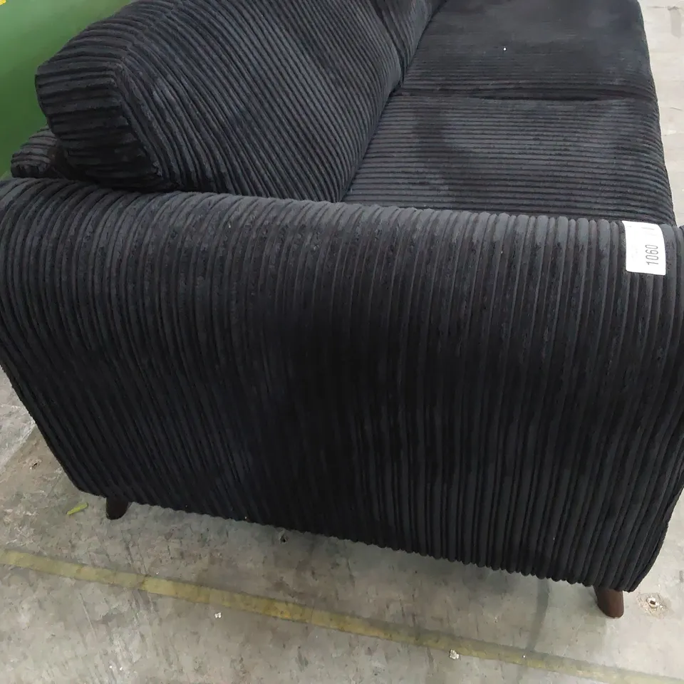 DESIGNER THREE SEATER SOFA BLACK JUMBO CHORD 