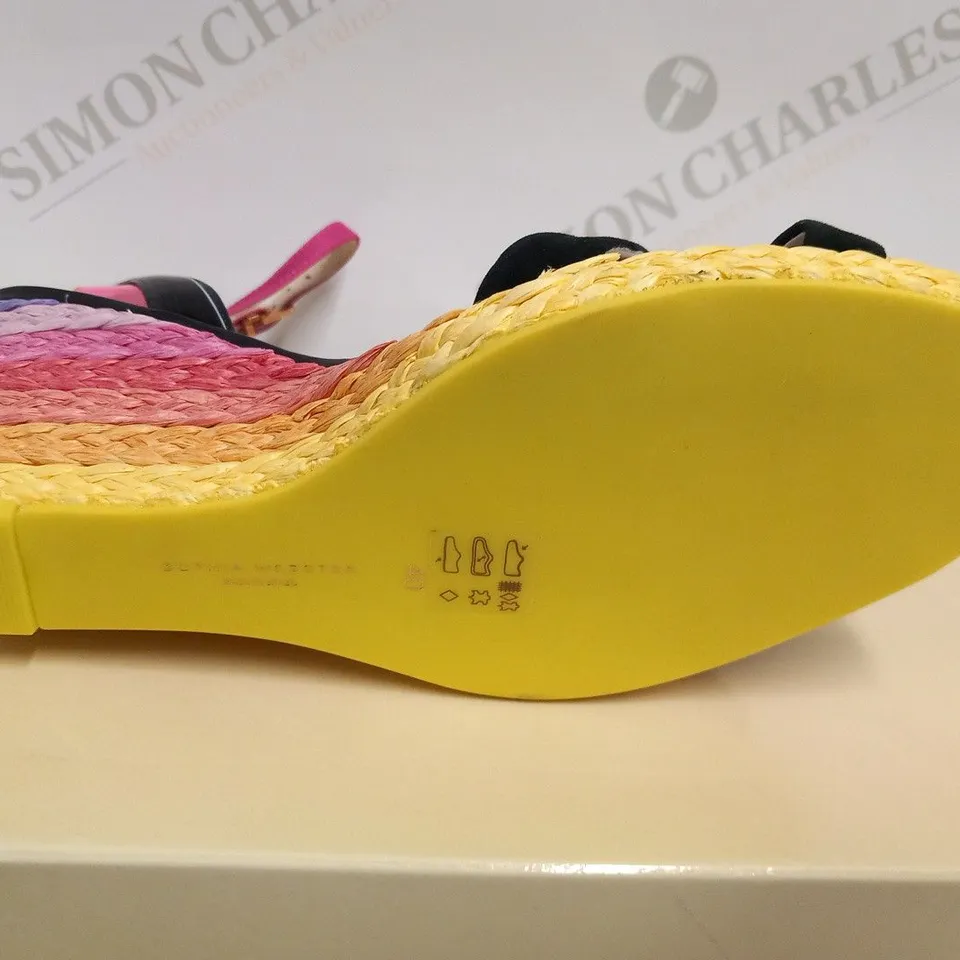 BOXED PAIR OF SOPHIA WEBSTER LUCITA MALIBU SUNSET MULTI SIZE 40