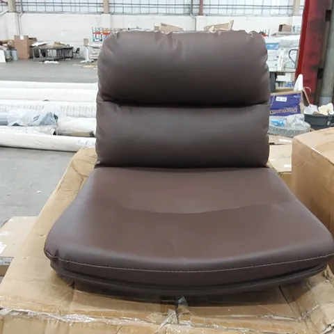 BOXED SET OF 2 DARK BROWN FAUX LEATHER BAR STOOLS (1 BOX)